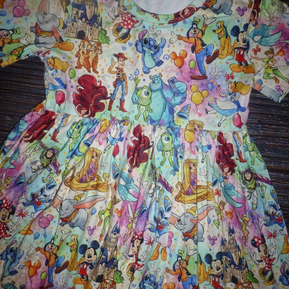 Boutique Cartoon Characters Girls Sleeveless Dress - Picture 2 of 3